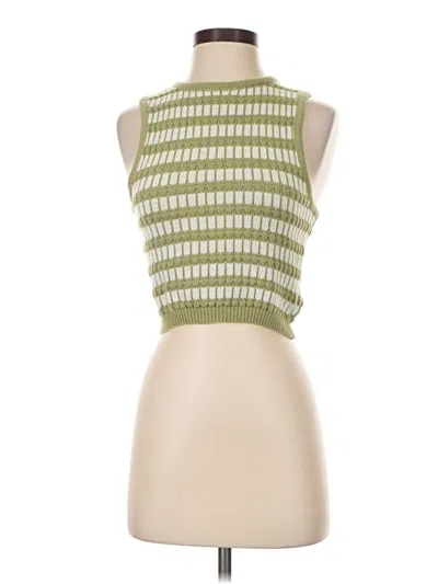Pre-owned Vestique Sleeveless Top Green Halter Neckline Tops