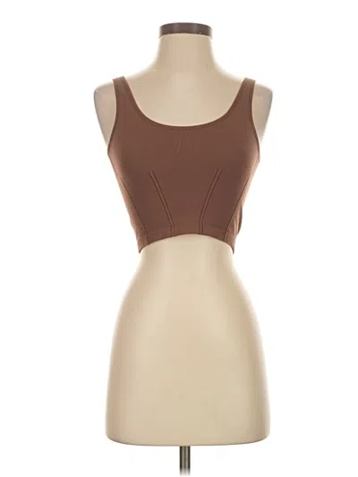 Pre-owned Vestique Tank Top Brown Strapless Neckline Tops