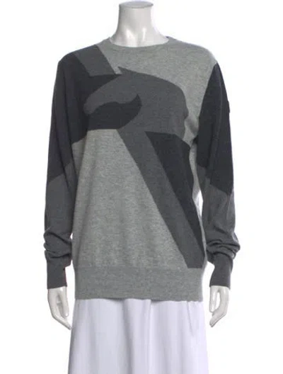 Pre-owned Vestrum Colorblock Pattern Crew Neck Sweater W/ Tags In Gray