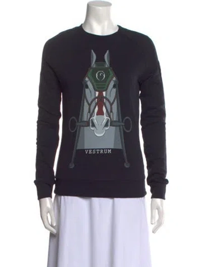 Pre-owned Vestrum Graphic Print Crew Neck Sweatshirt W/ Tags In Blue