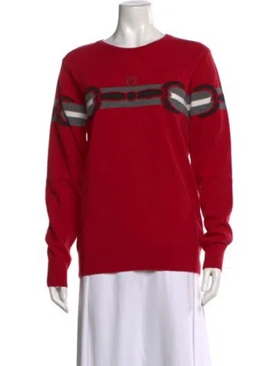 Pre-owned Vestrum Wool Colorblock Pattern Sweater W/ Tags In Red
