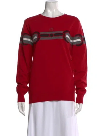 Pre-owned Vestrum Wool Colorblock Pattern Sweater W/ Tags In Red