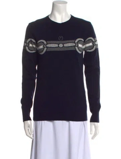 Pre-owned Vestrum Wool Graphic Print Sweater W/ Tags In Blue