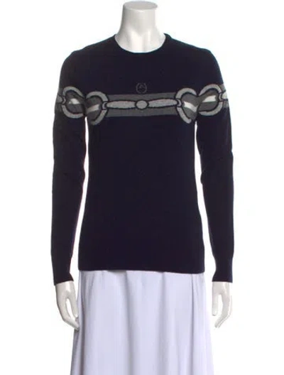 Pre-owned Vestrum Wool Graphic Print Sweater W/ Tags In Blue