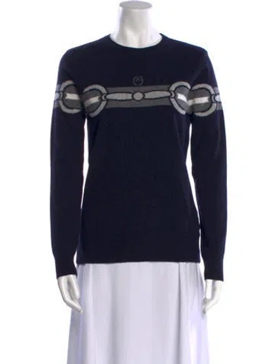 Pre-owned Vestrum Wool Graphic Print Sweater W/ Tags In Blue