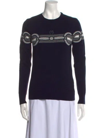 Pre-owned Vestrum Wool Graphic Print Sweater W/ Tags In Blue