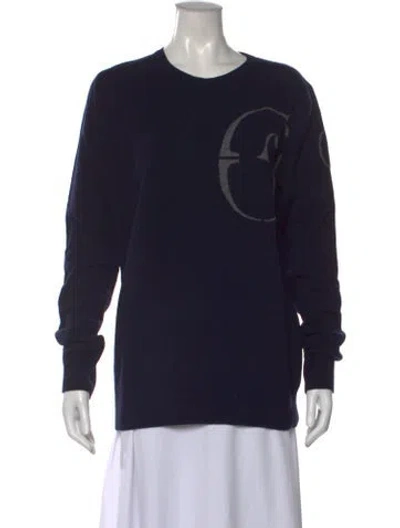 Pre-owned Vestrum Wool Graphic Print Sweater W/ Tags In Blue