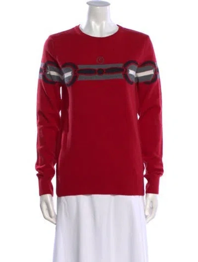 Pre-owned Vestrum Wool Graphic Print Sweater W/ Tags In Red