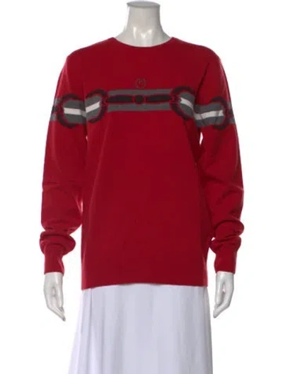 Pre-owned Vestrum Wool Graphic Print Sweater W/ Tags In Red