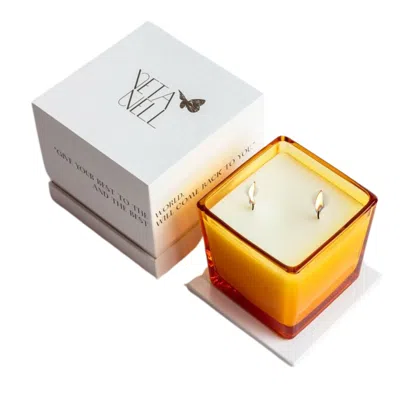 Veta Nell Yellow / Orange Sunshower No. 10 Candle - Gift Packaging + Coco Wax + Essential Oils - 8oz