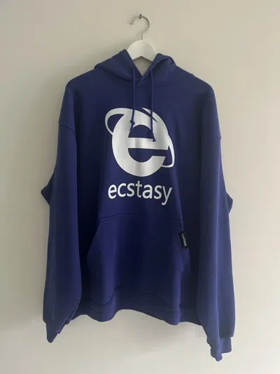 Pre-owned Vetements - Ss20 Ecstasy Pullover Hoodie In Blue