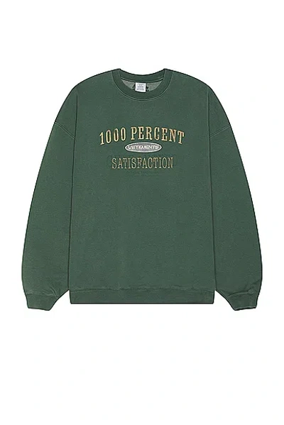 Vetements 1000 Percent Sweatshirt In Police Green