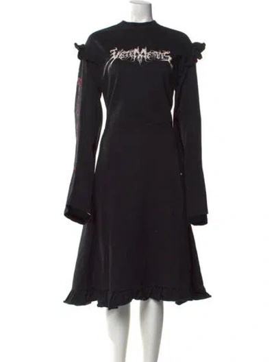 Pre-owned Vetements 2016 Midi Length Dress In Black