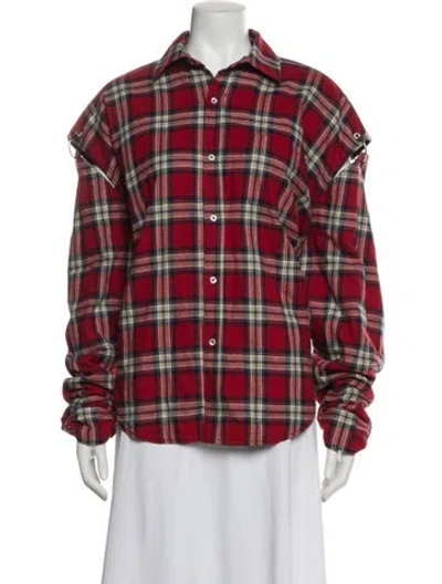 Pre-owned Vetements 2017 Plaid Print Jacket In Red