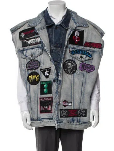 Pre-owned Vetements 2018 Graphic Print Denim Jacket In Multi