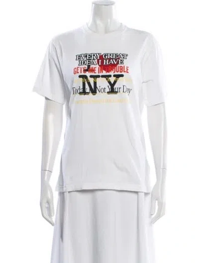Pre-owned Vetements 2018 Graphic Print T-shirt In White