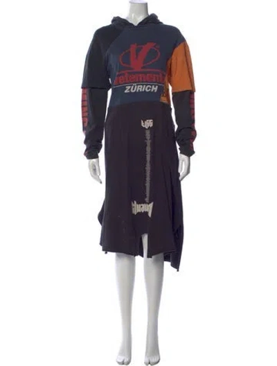 Pre-owned Vetements 2018 Long Dress In Blue