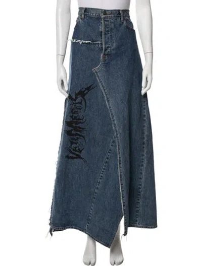 Pre-owned Vetements 2018 Long Skirt In Blue
