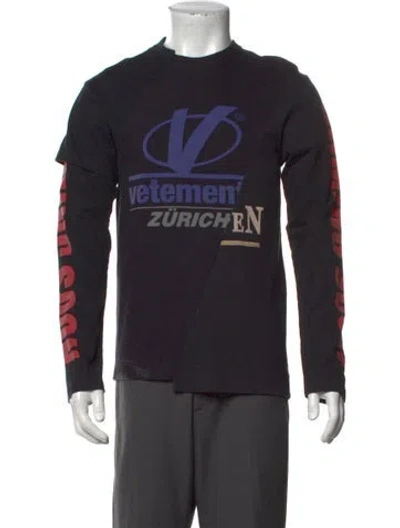 Pre-owned Vetements 2018 Zurich Split T-shirt In Black