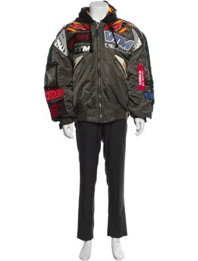 Pre-owned Vetements 2019 Graphic Print Parka In Green