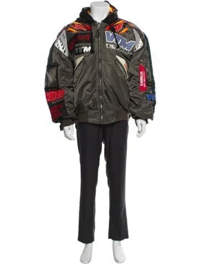 Pre-owned Vetements 2019 Graphic Print Parka In Green