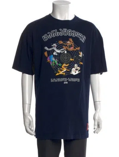 Pre-owned Vetements 2019 Graphic Print T-shirt In Blue