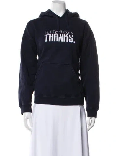 Pre-owned Vetements 2019 'hi, I Don't Care' Hoodie In Blue
