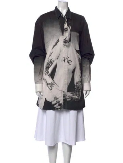 Pre-owned Vetements 2019 Marilyn Manson Button-up Top In Black