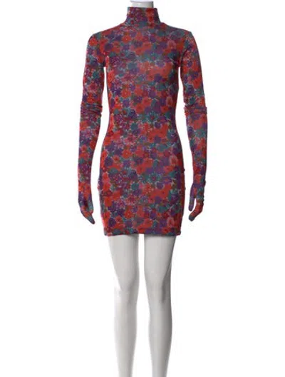 Pre-owned Vetements 2019 Mini Dress In Orange/purple