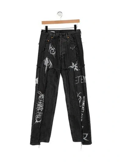 Pre-owned Vetements 2019 Straight Leg Jeans In Grey