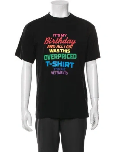 Pre-owned Vetements 2020 Birthday T-shirt In Black