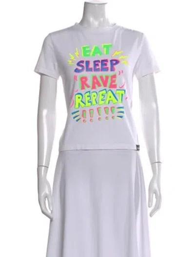 Pre-owned Vetements 2020 Eat Sleep Rave Repeat T-shirt In White