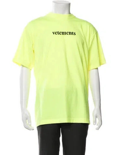 Pre-owned Vetements 2020 Graphic Print T-shirt In Yellow