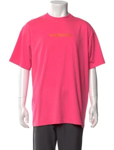 Pre-owned Vetements 2020 Logo T-shirt In Pink