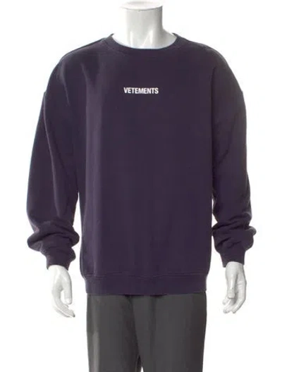 Pre-owned Vetements 2020 Signature Logo Sweatshirt In Purple
