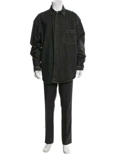 Pre-owned Vetements 2021 Long Sleeve Denim Shirt In Black