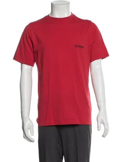 Pre-owned Vetements 2021 Signature Logo T-shirt In Red