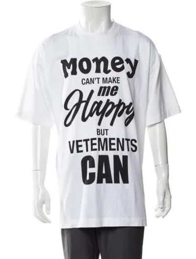 Pre-owned Vetements 2022 'money Can't Make Me Happy' T-shirt In White