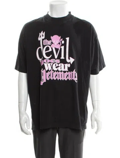 Pre-owned Vetements 2022 The Devil Does Wear  T-shirt In Black
