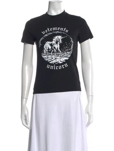 Pre-owned Vetements 2022 Unicorn Edition T-shirt In Black