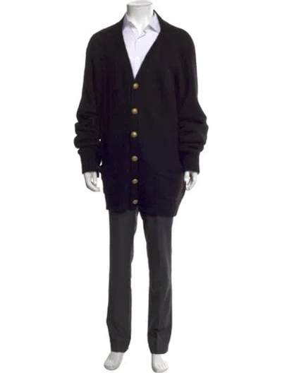 Pre-owned Vetements 2024 V-neck Cardigan In Black