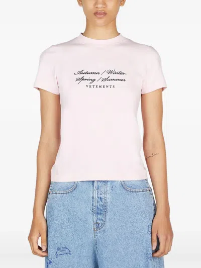 Vetements 4 Seasons T-shirt In Pink