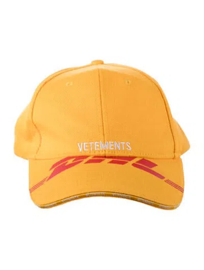 Pre-owned Vetements Adjustable Embroidered Baseball Hat In Yellow