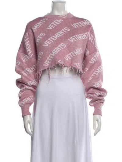 Pre-owned Vetements All Over Graphic Print Sweater In Pink