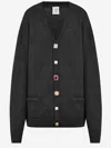 Vetements Alpaca And Wool Cardigan With Mismatched Buttons In Black