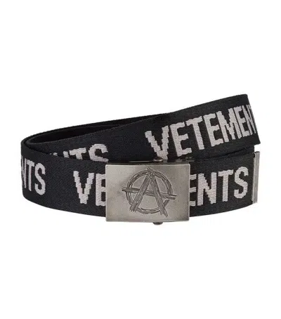 Pre-owned Vetements Anarchy Canvas Belt By Demna Gvasalia In Black