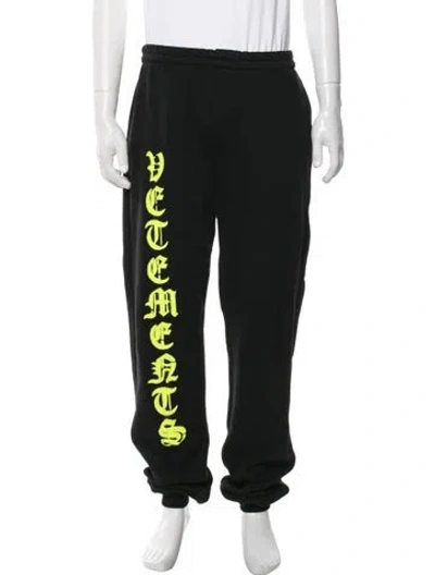 Pre-owned Vetements Anarchy Logo Graphic Print Lounge Bottoms In Black