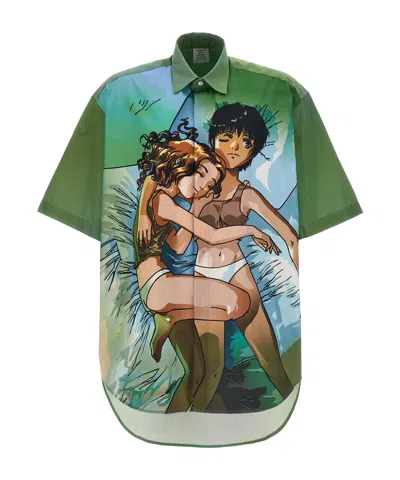 Vetements Anime-print Cotton Shirt In Green
