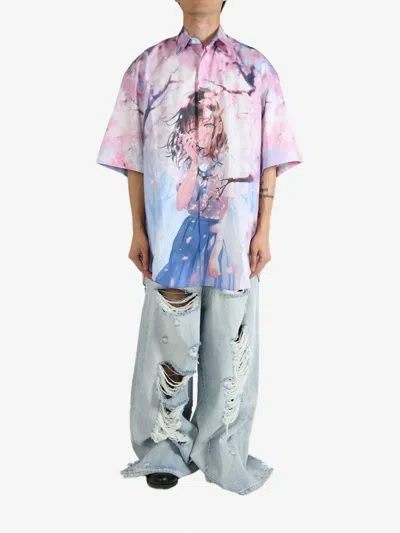 Vetements Anime Short-sleeve Shirt In Blue