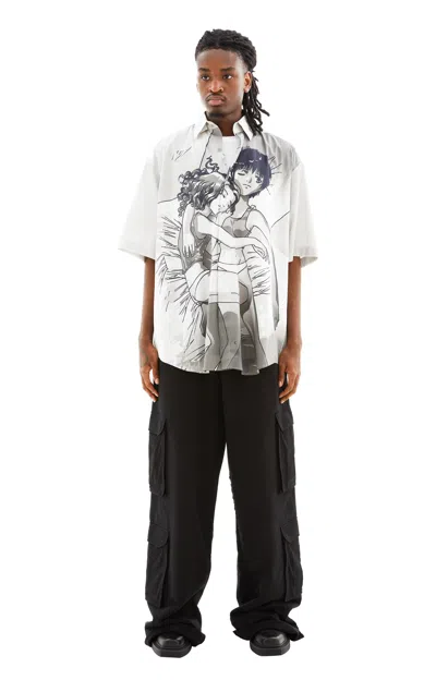 Vetements Anime-print Cotton Shirt In Black/white